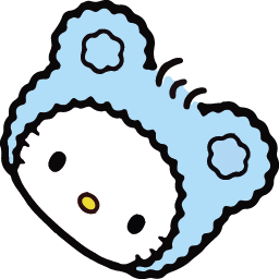 Hello Kitty In Blue Hat Star Cursor Default