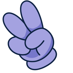 Lilac arrow Victory hand Pointer