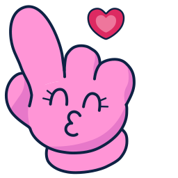 Pink arrow in love kiss Pointer