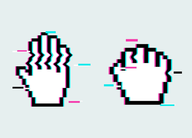 Pixel glitch Hand Cursor