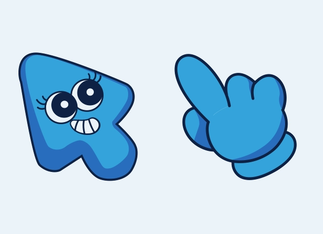 Blue Arrow with eyelashes Cursor