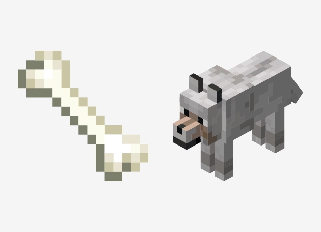 Bone And Wolf Minecraft Cursor
