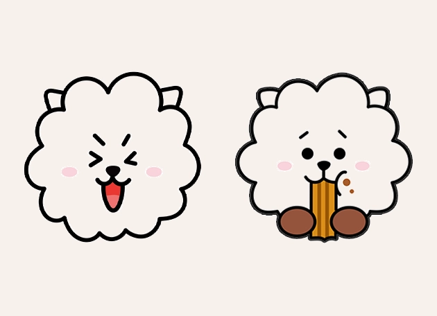 bts bt21 rj happy eats Cursor
