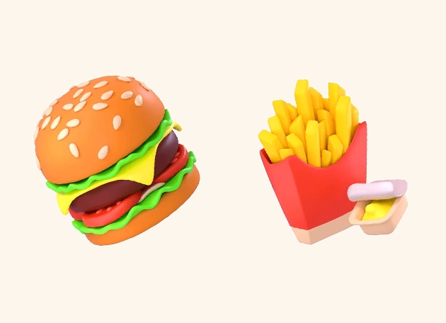 Burger And French Fries Eats And Drinks Cursor
