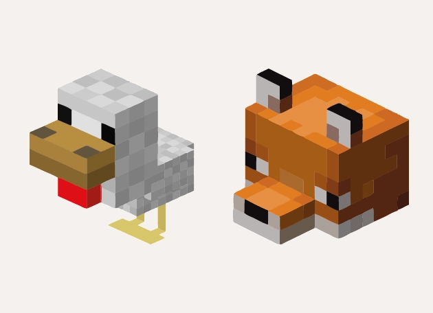 Chicken and Fox Minecraft Cursor