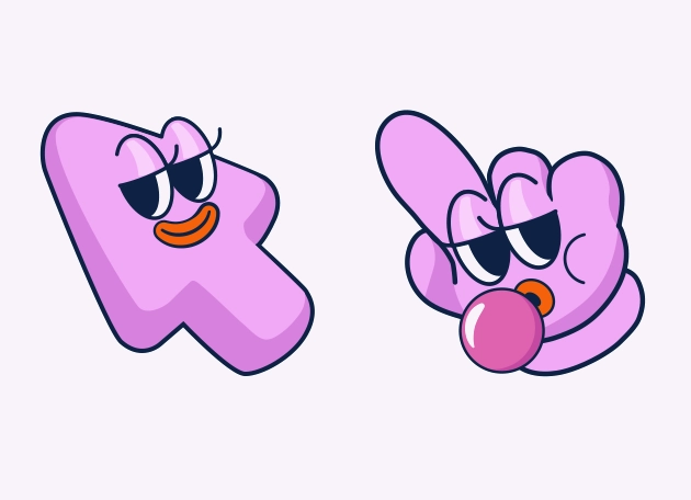 Female arrow puffing gum Cursor