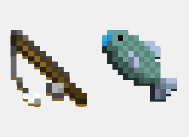 Fishing Rod And Fish Minecraft Cursor