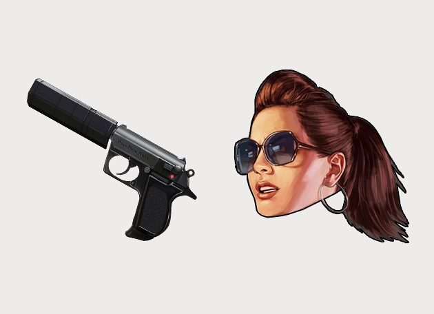 Girl Pin-up With Gun GTA Cursor