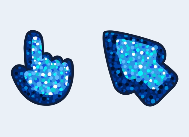 Glitter Blue Arrow Cursor