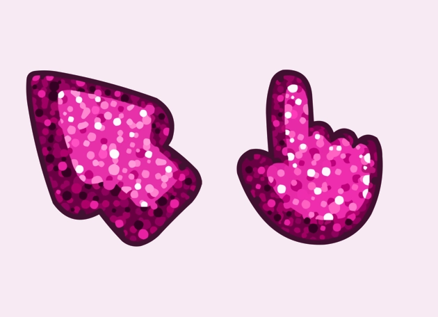 Glitter Pink Arrow Cursor