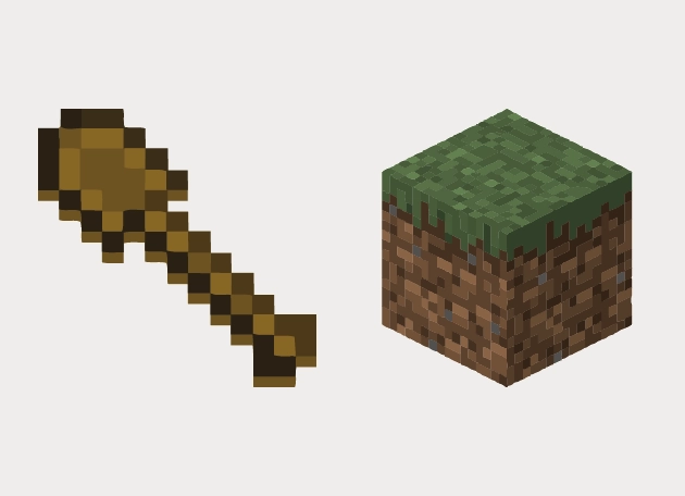 Grass And Shovel Minecraft Cursor