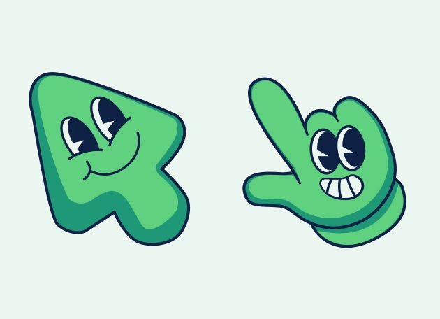 Green smirk Arrow Cursor