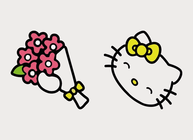 Hello Kitty And A Bouquet Of Flowers Cursor