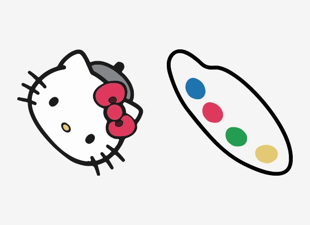 Hello Kitty Artist With Palette Cursor