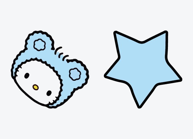 Hello Kitty In Blue Hat Star Cursor
