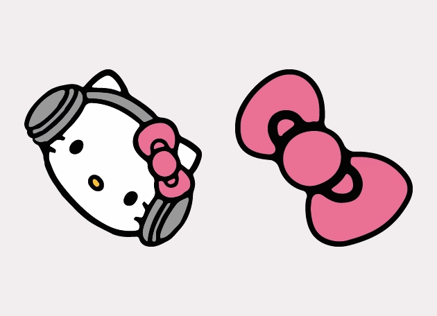 Hello Kitty In Headphones Cursor