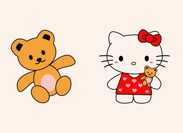 Hello Kitty with a Teddy Bear Cursor
