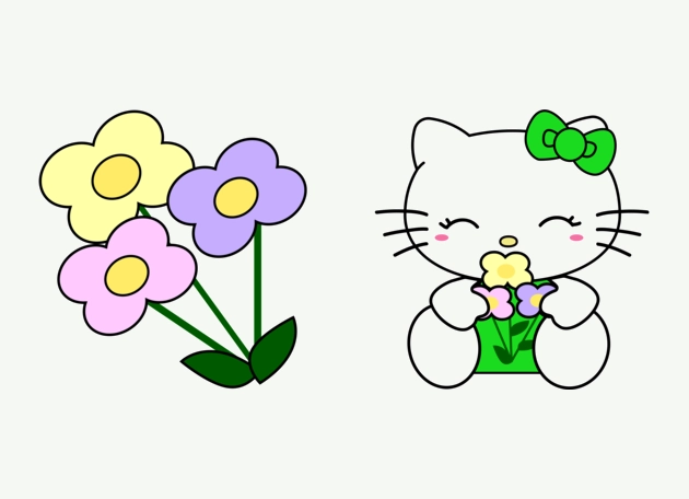 Hello Kitty with Flowers Cursor