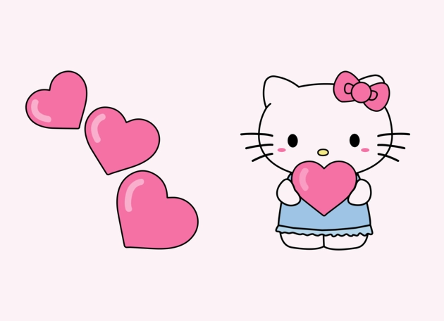 Hello Kitty with hearts Cursor