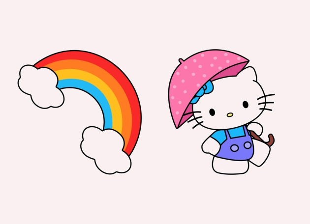 Hello Kitty with Umbrella Cursor