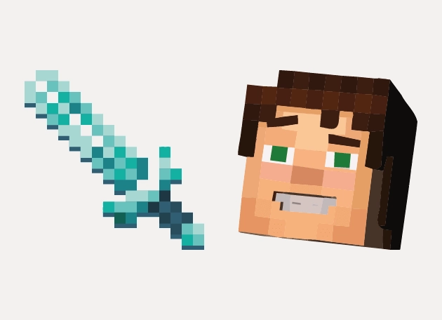 Jesse And Crystal Sword Minecraft Cursor