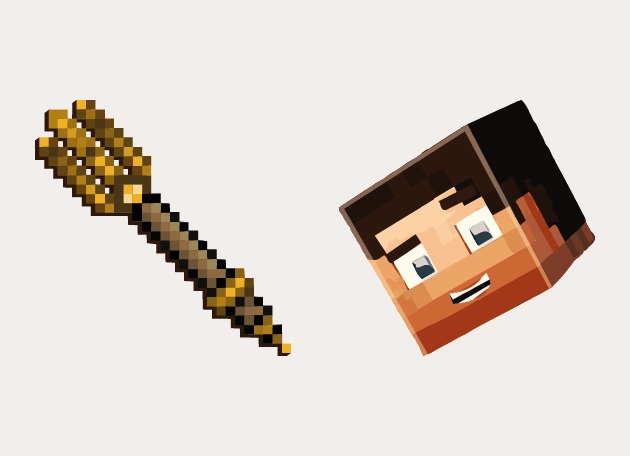 Magic Fire Trident Minecraft Cursor