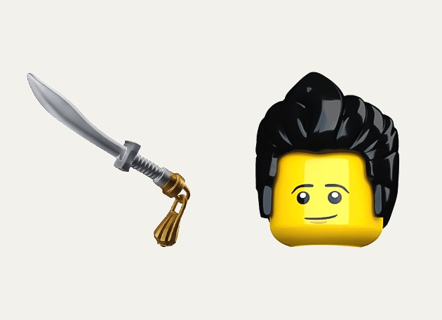 Man Hair Swept Back Lego Cursor