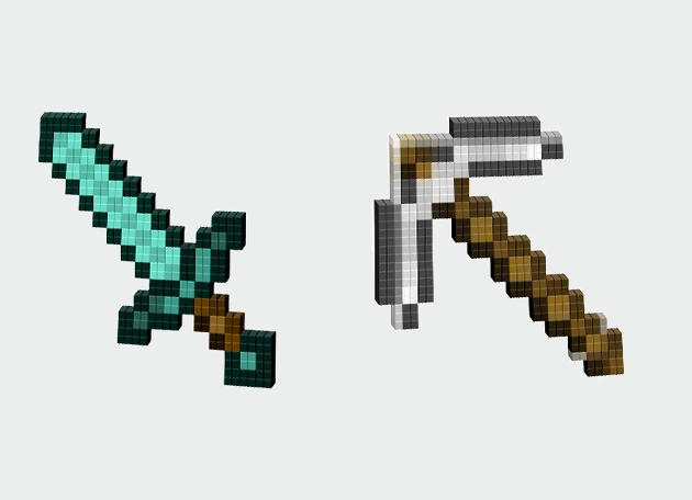 Minecraft Diamond sword Iron Pickaxe Cursor