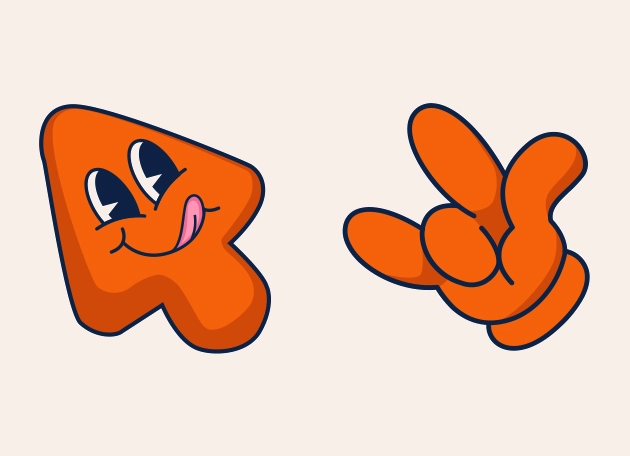 Orange arrow rock n roll Cursor