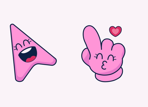 Pink arrow in love kiss Cursor