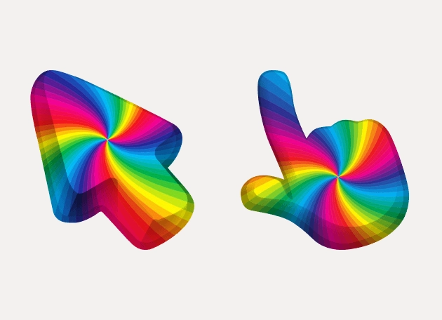 Rainbow Colorful Spiral Color Cursor