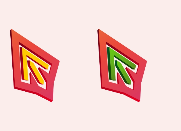 Red extruded Graphic Arrow Cursor