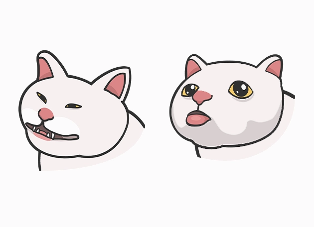 smiling white cat sticky tongue Cursor