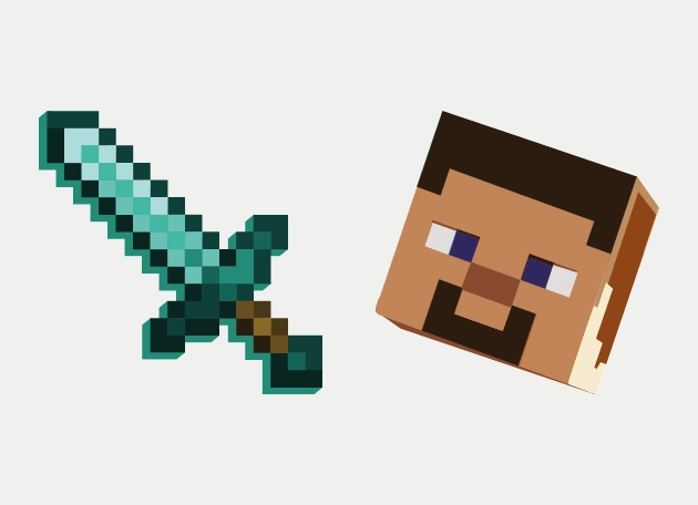 Steve With The Diamond Sword Minecraft Cursor